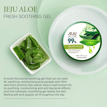 The Face Shop Pure Aloe Vera Gel, 300ml for Skin, Hair & Body | Aloe Vera with Vitamin E | Clear Gel for Ultimate Hydration & Glow | Korean Skin care products